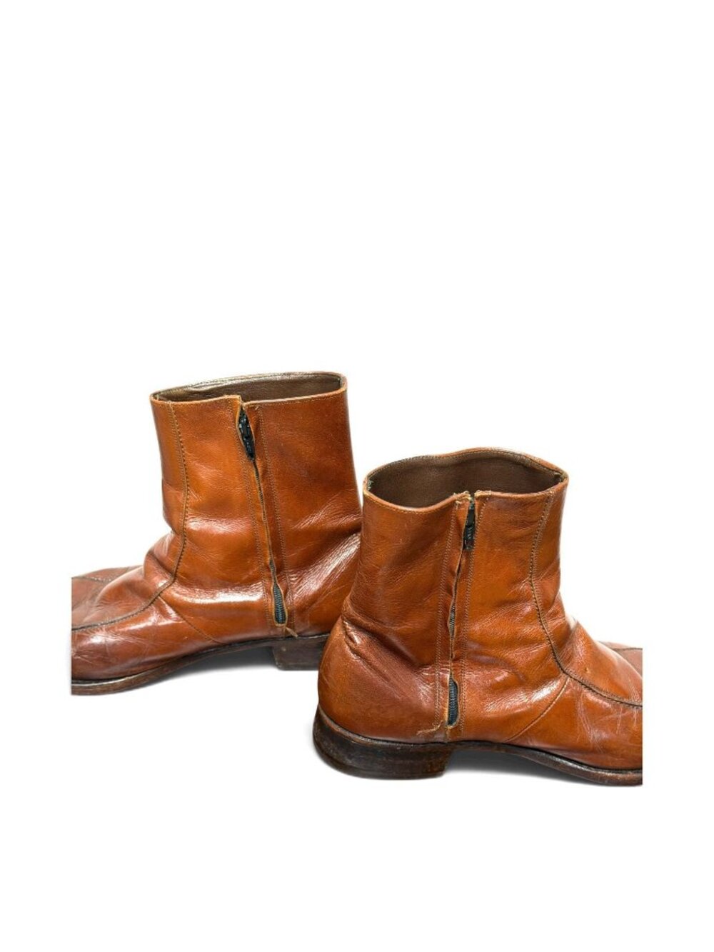 Vintage 70s Florsheim Imperial Leather Side Zip Beatle Boots 10 3E Extra Wide - Picture 5 of 10